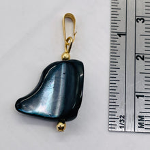 Load image into Gallery viewer, Black Lip Shell 14kgf Drop Pendant | 1" Long | Black White | 1 Pendant |