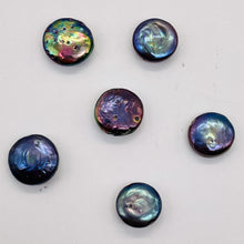 Load image into Gallery viewer, Ebony Rainbow Coin Pearls | 10-12mm | Lavender Blue Pink | 6 Pearls |