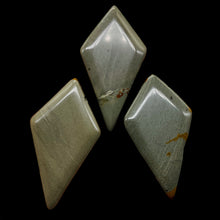 Load image into Gallery viewer, Owyhee Jasper Kite Briolette Pendant Beads | 43x23x4mm | Gray | 3 Beads |