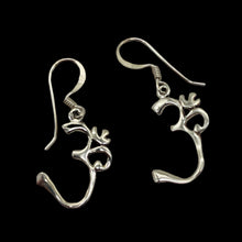 Load image into Gallery viewer, Om Symbol Sterling Silver Earrings | 1 1/4" Long | Silver | 1 Pair |