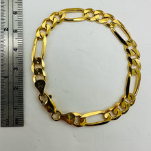 Load image into Gallery viewer, Handmade Italian 18K Gold Vermeil Figaro Chain Bracelet | 7mm | 7" | 10g |