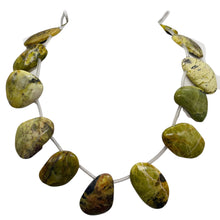 Load image into Gallery viewer, Natural Chartruese Turquoise Drop Bead Strand 103158F