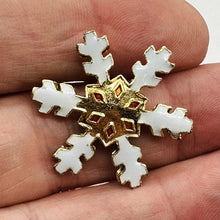Load image into Gallery viewer, 2 Golden Cloisonne Snowflake Centerpiece 30x27x4mm Beads 8638H