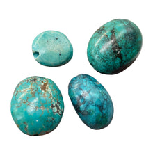 Load image into Gallery viewer, Turquoise Nugget Beads |19g | 24x11 to 15x6mm | Blue, Black | 4 Beads |