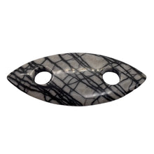 Load image into Gallery viewer, Picasso Jasper Marquis Pendant Bead | 77x32x5mm | Gray Black | 1 Bead |