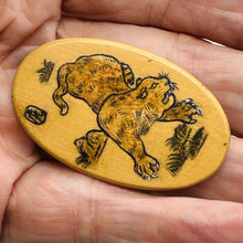 Load image into Gallery viewer, Chinese Year of the Tiger Pendant Bead | 2" Long | Tan, Brown | 1 Pendant Bead |