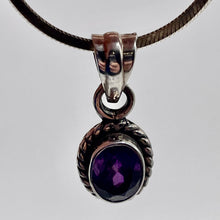 Load image into Gallery viewer, Amethyst Sterling Silver Drop Pendant | 3/4" Long | Purple | 1 Pendant |