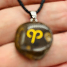 Load image into Gallery viewer, Zodiac Aries Tiger Eye Stone Oval Pendant | 1 1/2" Long | Bronze | 1 Pendant |