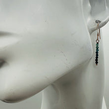Load image into Gallery viewer, Sapphire AAA Faceted Bead Rose Gold Earrings | Blue, Dark Blue | 1 1/4" |
