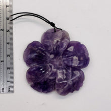 Load image into Gallery viewer, Amethyst Carved Pendant Flower | 55x8mm | Purple White | 1 Bead |