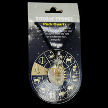 Load image into Gallery viewer, Zodiac Virgo Quartz Stone Oval Pendant | 1 1/2" Long | Clear | 1 Pendant |