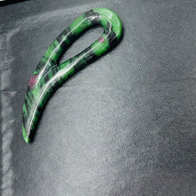Load image into Gallery viewer, Ruby Zoisite Comma Pendant Bead | 94x28x6mm | Green Red | 1 Pendant Bead |