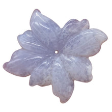 Load image into Gallery viewer, Chalcedony 29ct Hand Carved Flower Bead | 30x30x5mm | Blue | 1 Pendant Bead |