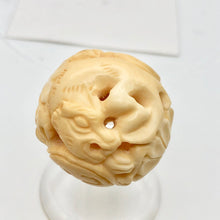 Load image into Gallery viewer, Chinese Zodiac Year of the Tiger Bone Bead | 30mm | Cream | Round |1 Bd |