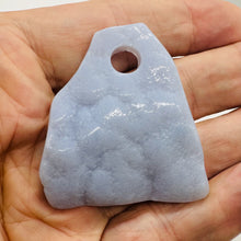 Load image into Gallery viewer, Druzy Blue Chalcedony Designer Pendant Bead | 125cts | 49x42x7mm | 1 Bead |
