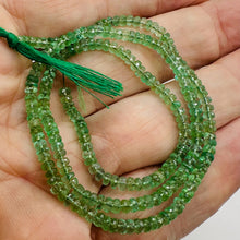 Load image into Gallery viewer, Brazilian Emerald Faceted Rondelle Beads 32 Ct Green 230 Bead Strand