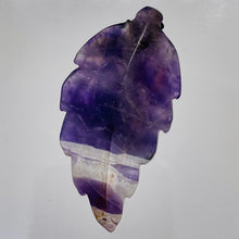 Load image into Gallery viewer, Amethyst Carved Pendant Leaf | 60x30x8mm | Purple White | 1 Bead |
