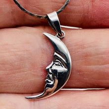 Load image into Gallery viewer, Man in the Moon Sterling Silver Charm | 1 1/4" Long | Silver | 1 Pendant |