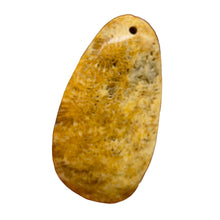 Load image into Gallery viewer, Fossilized Coral Teardrop Pendant Bead | 53x29x7mm | Orange Beige |