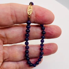 Load image into Gallery viewer, Amethyst 14K Gold Round Bead Bracelet | 7 1/2&quot; | Purple | 1 Bracelet
