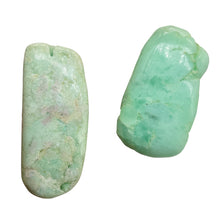 Load image into Gallery viewer, Chrysoprase Nuggets 32g Natural Pendant Beads| 16x19x12mm, 42x24x12mm| Green| 2|
