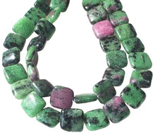 Load image into Gallery viewer, Magical Ruby Zoisite Square Coin Bead Strand 109560