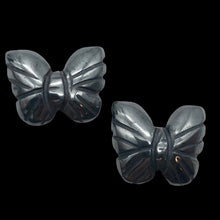 Load image into Gallery viewer, Iron Butterfly 2 Hematite Butterfly Animal Beads | 21x18x5mm | Silver black