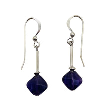Load image into Gallery viewer, Lilac Faceted Amethyst Sterling Silver Dangle Earrings | 1 1/4" Long | 1 Pair |