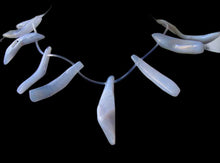 Load image into Gallery viewer, Natural Blue Chalcedony Bead Strand | 471cts | 30x25x11 to 33x18x6mm | 11 Beads|