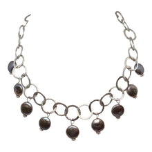 Load image into Gallery viewer, Perfect Moonrise Freshwater Pearl and Silver Circle Chain Necklace 209408