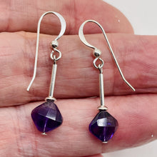 Load image into Gallery viewer, Lilac Faceted Amethyst Sterling Silver Dangle Earrings | 1 1/4" Long | 1 Pair |