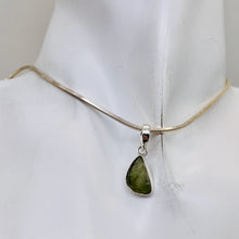 Load image into Gallery viewer, Moldavite 9.4ct Sterling Silver Teardrop Pendant | 7/8" Long| Green| 1 Pendant |