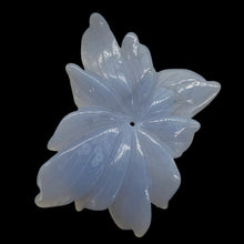 Load image into Gallery viewer, Chalcedony 55ct Hand Carved Flower Pendant Bead| 48x37x7mm| Blue| 1 Pendant Bead