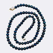 Load image into Gallery viewer, Fresh Water Pearls 16" Strand | Round | 4mm | Peacock Blue | 90 Pearls |