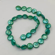 Load image into Gallery viewer, Minty Green 12 to 13mm Freshwater Coin Pearl Strand 109442