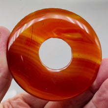 Load image into Gallery viewer, Carnelian Pi Circle Pendant Bead | 66mm | Orange | 2.6" Diameter | 1 Bead |