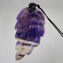 Load image into Gallery viewer, Amethyst Carved Pendant Leaf | 60x30x8mm | Purple White | 1 Bead |