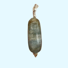 Load image into Gallery viewer, Aquamarine and Sterling Silver Drop Pendant | 1 1/2" Long | Aqua | 1 Pendant |
