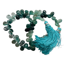 Load image into Gallery viewer, Grandidierite AAA Graduated Briolette Strand| 8" Long| Aqua, Blue| 50 to 60 Bds|