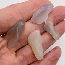 Load image into Gallery viewer, Chalcedony Carved Lily Flower Beads | 33x15x10 to 27x13x8mm| Light Lavender | 4|