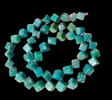 Load image into Gallery viewer, 10 Natural Russian Amazonite Diagonal Cube Beads 7396