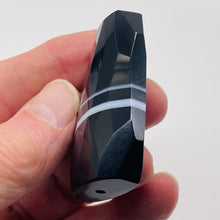 Load image into Gallery viewer, Onyx Flat Faceted Rectangular Pendant Bead | 50x48x14mm | Black White |