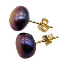 Load image into Gallery viewer, Pearl 14K Gold Post Round Earrings | 8mm | Lavender Pink | 1 Pair |