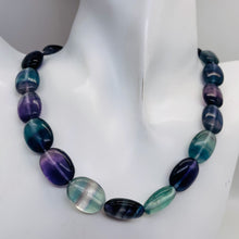 Load image into Gallery viewer, Natural Fluorite 8" Strand | 18x13x10mm | Oval | Purple Blue Green | 11 Beads |