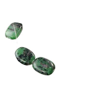 Load image into Gallery viewer, 3 Ruby Zoisite 19x15mm Rectangle Beads 9165
