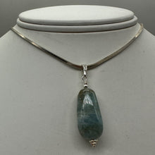 Load image into Gallery viewer, Aquamarine and Sterling Silver Drop Pendant | 1 1/2" Long | Aqua | 1 Pendant |