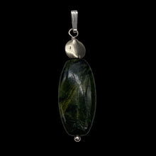 Load image into Gallery viewer, British Columbia Jade Sterling Silver Pendant | Green | 1 3/4" Long | 1 Pendant|