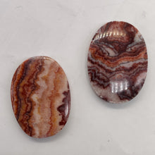 Load image into Gallery viewer, Zebra Jasper Oval Pendant Beads | 35x25x6mm | Red, Brown | 2 Pendant Beads |