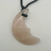 Load image into Gallery viewer, Rose Quartz Star and Moon Pendant Necklace | 3/4" Long | Pink | 1 Necklace |