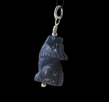 Load image into Gallery viewer, Sodalite Wolf Pendant Necklace | Semi Precious Stone Jewelry | Silver Pendant